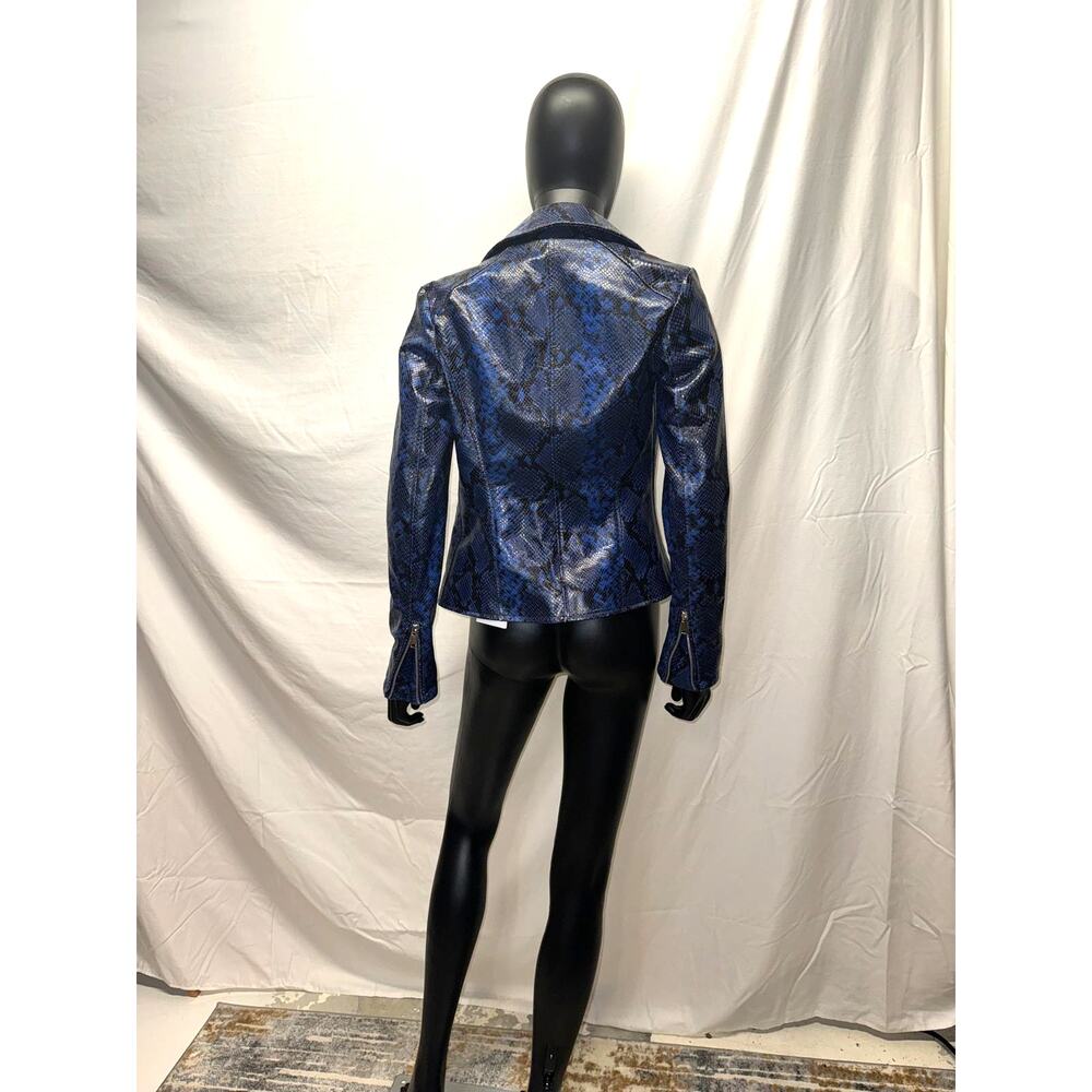 Amen Italy Snake-Print Shearling Biker Jacket – NWT – Size 2/XS - Picture 6 of 15